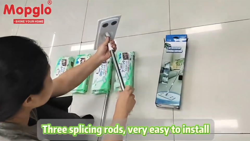 Flat mop with wet wipes